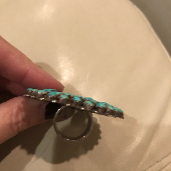 Vintage Navajo petit point statement ring 6.5 - Picture 4 of 7